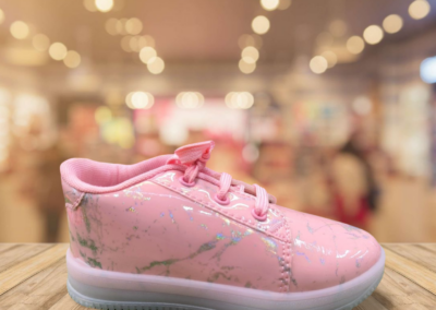pink girls party shoes shiny kids footwear Chennai Smiles Foot Craft